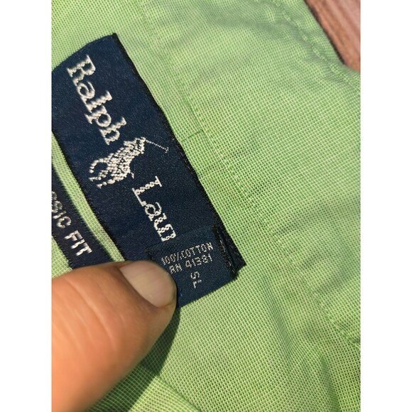 Ralph Lauren Mens Green Classic Fit Button-Down Shirt Large - Picture 5 of 8